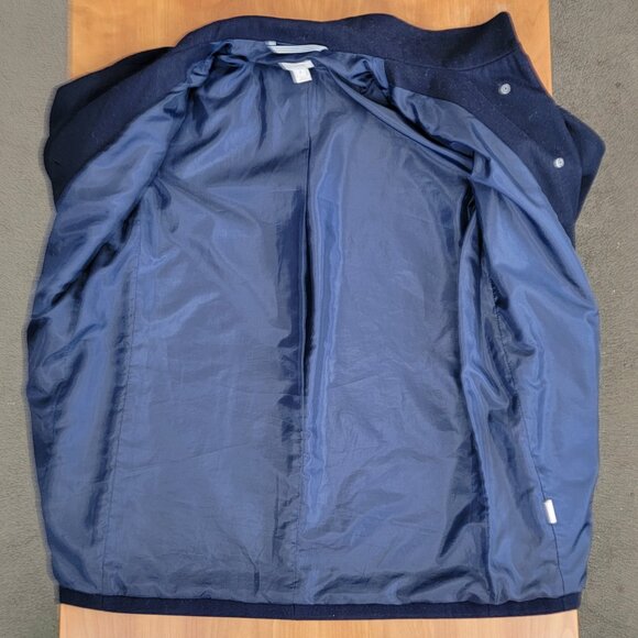 J. Crew Navy Wool Blend Single Breasted Button Front Short Coat - 6 - Picture 8 of 9